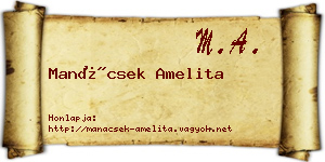 Manácsek Amelita névjegykártya